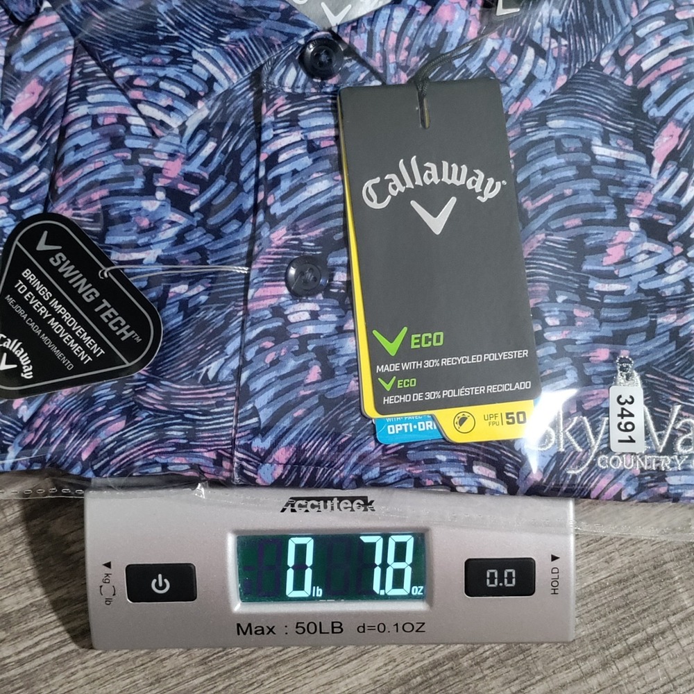 Callaway Swing Tech Golf Polo Shirt Mens Medium Sky Valley Country Club Colorful - Picture 15 of 15